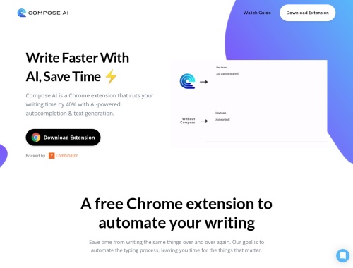 Compose AI
                        
                        免费的Chrome浏览器自动化写作扩展